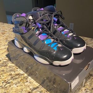 Jordan 6 Rings GS Black/Yellow/Purple - Size 6.5y